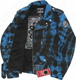Schott NYC X Grateful Dead Men's Perfecto Motorcycle Jacket STYLE: GD31 39 Schott NYC X Grateful Dead Men's Perfecto Motorcycle Jacket STYLE: GD31 -Bison Trading Shop schott gd31 blue xl 34