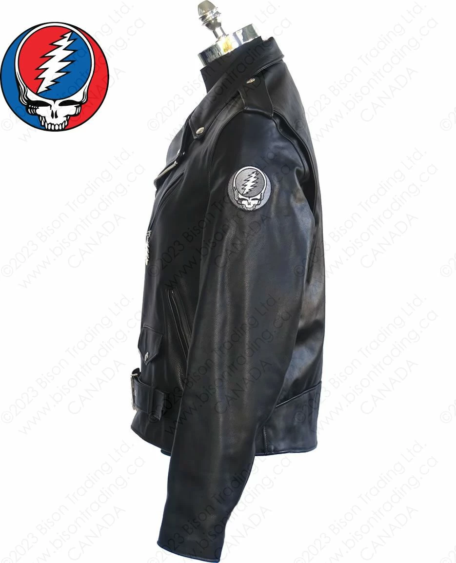 Schott NYC X Grateful Dead Cowhide Fitted Motorcycle Jacket STYLE: GD51 4 Schott NYC X Grateful Dead Cowhide Fitted Motorcycle Jacket STYLE: GD51 - Image 2
