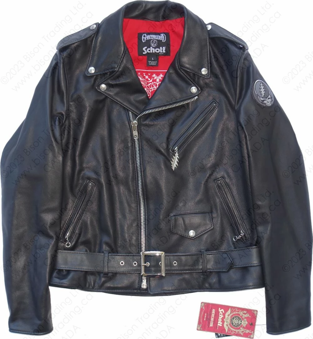 Schott NYC X Grateful Dead Cowhide Fitted Motorcycle Jacket STYLE: GD51 13 Schott NYC X Grateful Dead Cowhide Fitted Motorcycle Jacket STYLE: GD51 - Image 11