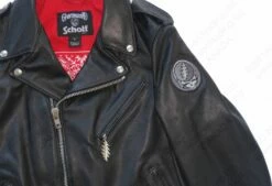 Schott NYC X Grateful Dead Cowhide Fitted Motorcycle Jacket STYLE: GD51 41 Schott NYC X Grateful Dead Cowhide Fitted Motorcycle Jacket STYLE: GD51 -Bison Trading Shop schott gd51 l 30