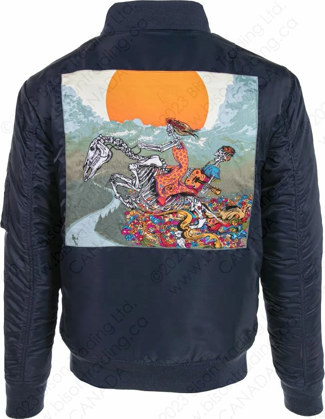Schott NYC X Grateful Dead MA-1 Nylon Flight Jacket STYLE: GD92 Navy 20 Schott NYC X Grateful Dead MA-1 Nylon Flight Jacket STYLE: GD92 Navy - Image 18