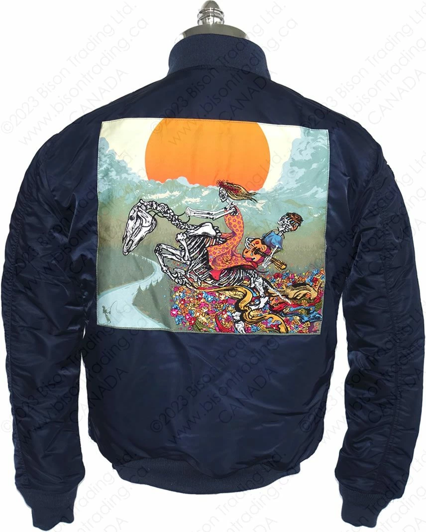 Schott NYC X Grateful Dead MA-1 Nylon Flight Jacket STYLE: GD92 Navy 5 Schott NYC X Grateful Dead MA-1 Nylon Flight Jacket STYLE: GD92 Navy - Image 3