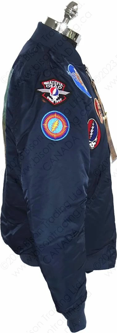 Schott NYC X Grateful Dead MA-1 Nylon Flight Jacket STYLE: GD92 Navy 6 Schott NYC X Grateful Dead MA-1 Nylon Flight Jacket STYLE: GD92 Navy - Image 4