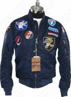 Schott NYC X Grateful Dead MA-1 Nylon Flight Jacket STYLE: GD92 Navy 26 Schott NYC X Grateful Dead MA-1 Nylon Flight Jacket STYLE: GD92 Navy -Bison Trading Shop schott gd92 navy m 15