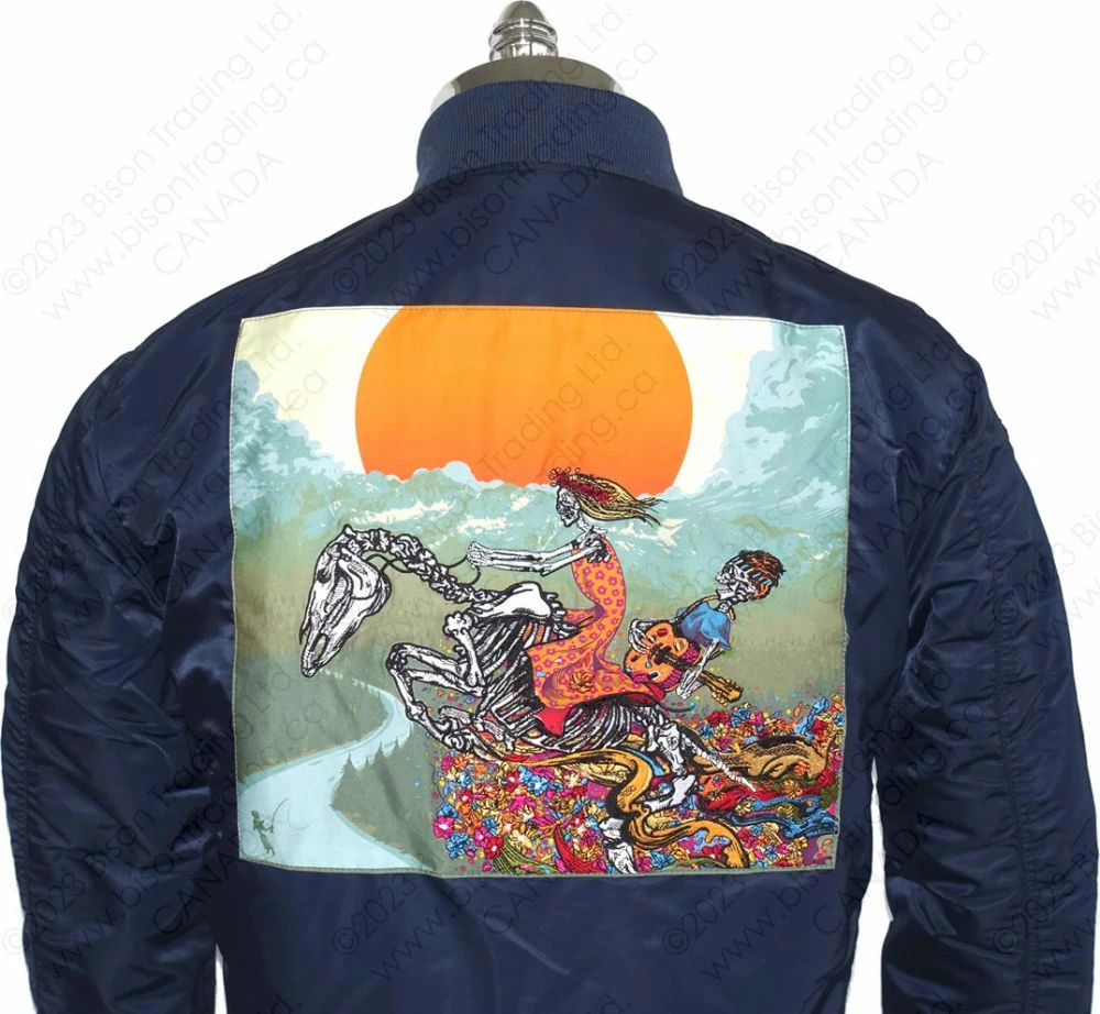 Schott NYC X Grateful Dead MA-1 Nylon Flight Jacket STYLE: GD92 Navy 9 Schott NYC X Grateful Dead MA-1 Nylon Flight Jacket STYLE: GD92 Navy - Image 7