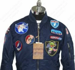 Schott NYC X Grateful Dead MA-1 Nylon Flight Jacket STYLE: GD92 Navy 27 Schott NYC X Grateful Dead MA-1 Nylon Flight Jacket STYLE: GD92 Navy -Bison Trading Shop schott gd92 navy m 17