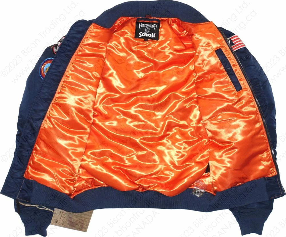Schott NYC X Grateful Dead MA-1 Nylon Flight Jacket STYLE: GD92 Navy 12 Schott NYC X Grateful Dead MA-1 Nylon Flight Jacket STYLE: GD92 Navy - Image 10