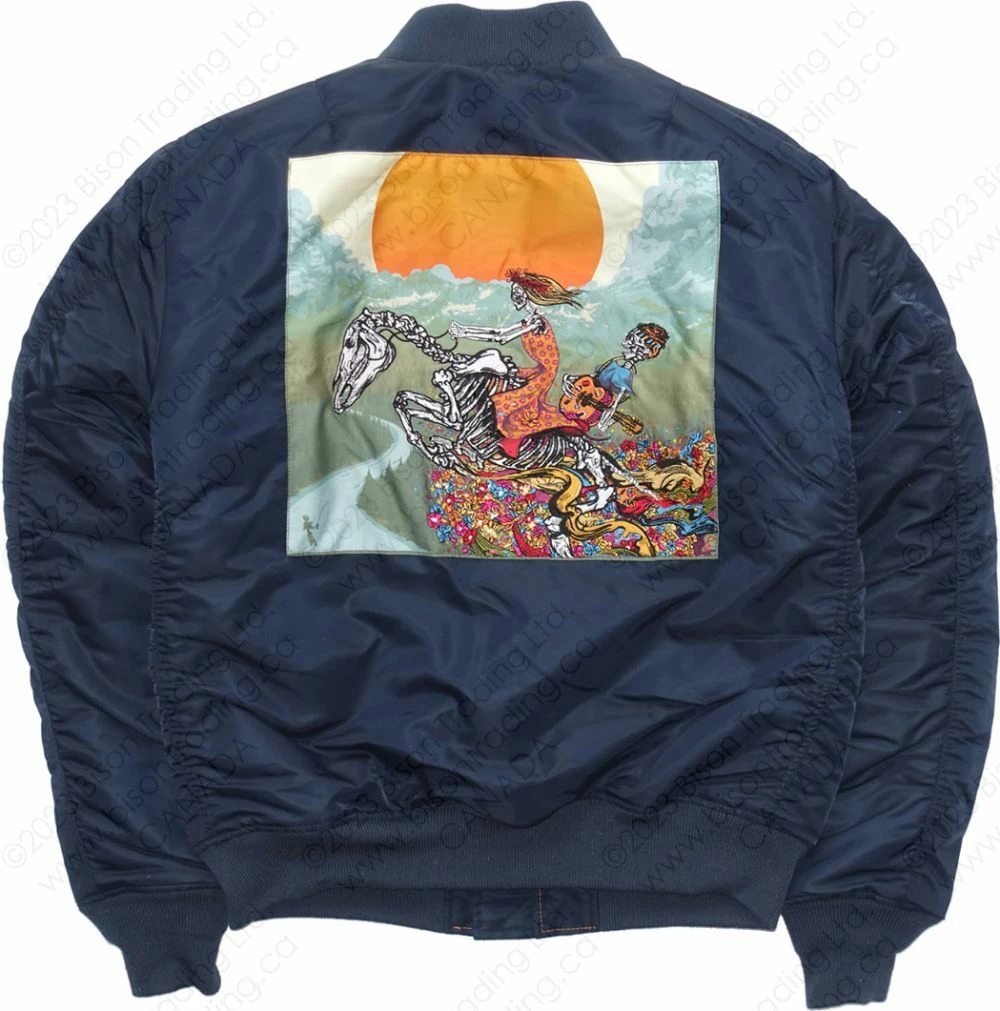 Schott NYC X Grateful Dead MA-1 Nylon Flight Jacket STYLE: GD92 Navy 14 Schott NYC X Grateful Dead MA-1 Nylon Flight Jacket STYLE: GD92 Navy - Image 12