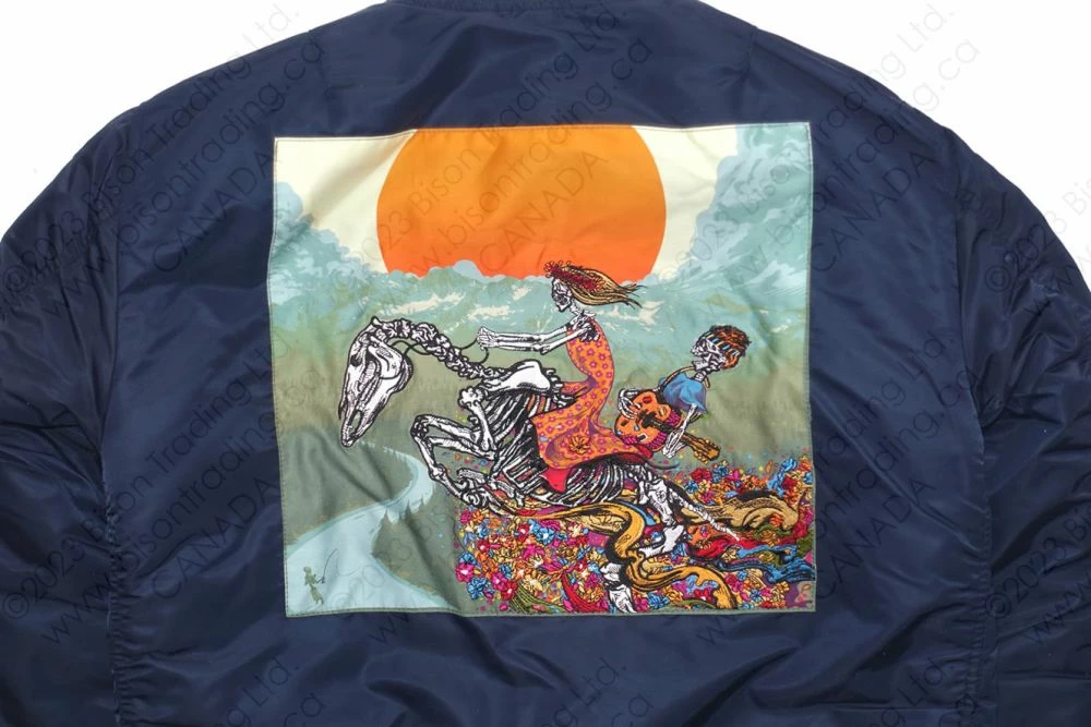 Schott NYC X Grateful Dead MA-1 Nylon Flight Jacket STYLE: GD92 Navy 17 Schott NYC X Grateful Dead MA-1 Nylon Flight Jacket STYLE: GD92 Navy - Image 15