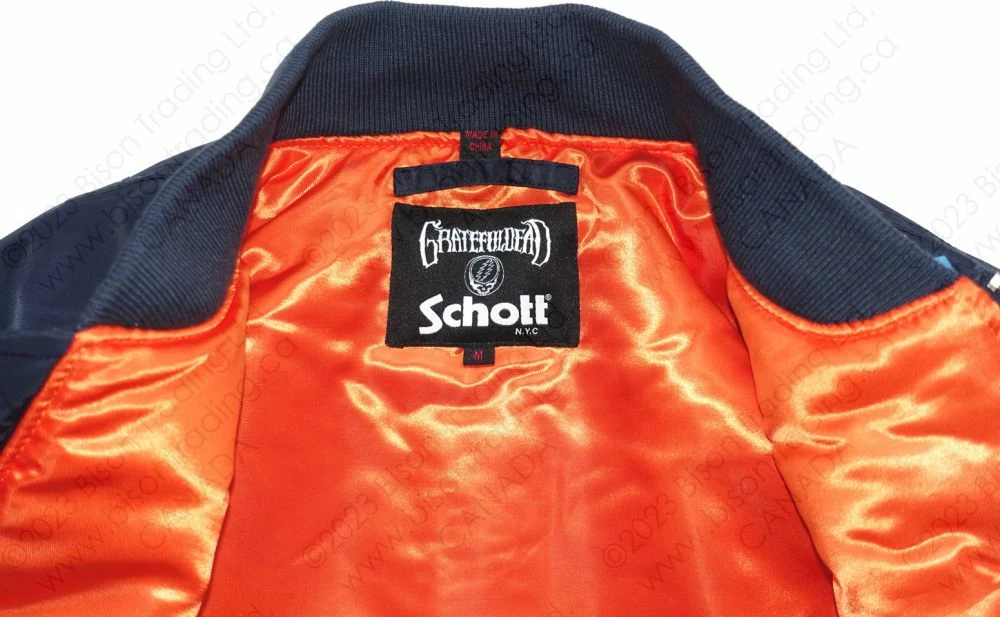 Schott NYC X Grateful Dead MA-1 Nylon Flight Jacket STYLE: GD92 Navy 18 Schott NYC X Grateful Dead MA-1 Nylon Flight Jacket STYLE: GD92 Navy - Image 16