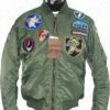Schott NYC X Grateful Dead MA-1 Nylon Flight Jacket STYLE: GD92 Sage -Bison Trading Shop schott gd92 sage l 11