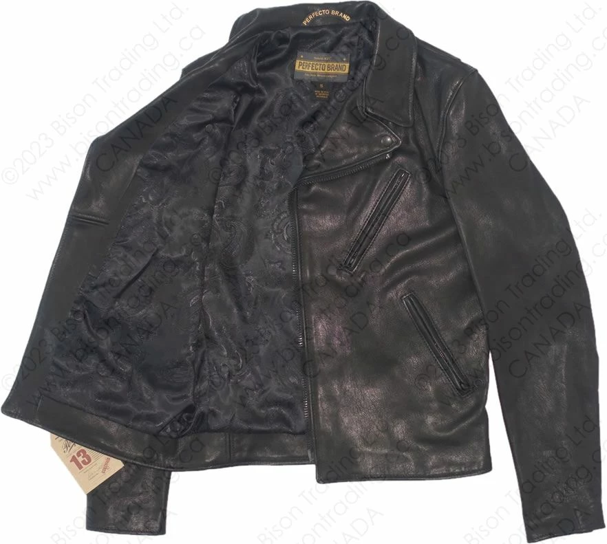Schott NYC Raven - Lightweight Vegetable Tanned Lambskin Perfecto® Leather Jacket STYLE: P213 9 Schott NYC Raven - Lightweight Vegetable Tanned Lambskin Perfecto® Leather Jacket STYLE: P213 - Image 7