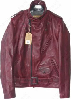 Schott NYC Perfecto® Steerhide Motorcycle Jacket - Horween Chrome Excel Steerhide Burgundy STYLE: P613S -Bison Trading Shop schott p613s bur xl 13