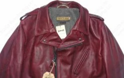 Schott NYC Perfecto® Steerhide Motorcycle Jacket - Horween Chrome Excel Steerhide Burgundy STYLE: P613S -Bison Trading Shop schott p613s bur xl 21