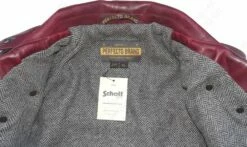 Schott NYC Perfecto® Steerhide Motorcycle Jacket - Horween Chrome Excel Steerhide Burgundy STYLE: P613S -Bison Trading Shop schott p613s bur xl 28
