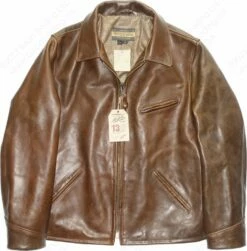Schott NYC Horween Steerhide Sunset Back Delivery Jacket STYLE: P663 29 Schott NYC Horween Steerhide Sunset Back Delivery Jacket STYLE: P663 -Bison Trading Shop schott p663 brown xl 14