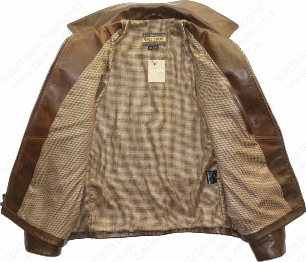 Schott NYC Horween Steerhide Sunset Back Delivery Jacket STYLE: P663 12 Schott NYC Horween Steerhide Sunset Back Delivery Jacket STYLE: P663 - Image 10