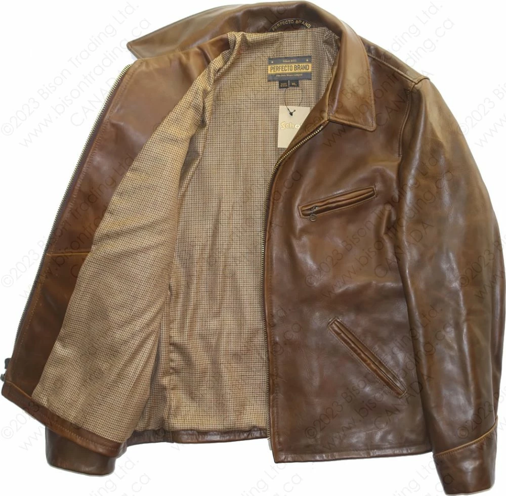 Schott NYC Horween Steerhide Sunset Back Delivery Jacket STYLE: P663 13 Schott NYC Horween Steerhide Sunset Back Delivery Jacket STYLE: P663 - Image 11
