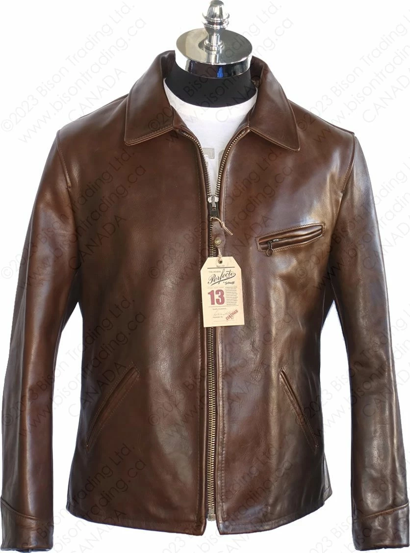 Schott NYC Horween Steerhide Sunset Back Delivery Jacket STYLE: P663 3 Schott NYC Horween Steerhide Sunset Back Delivery Jacket STYLE: P663
