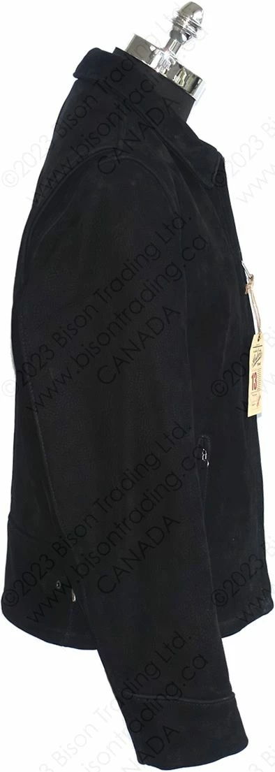 Schott NYC Storm - Heavyweight Oiled Nubuck Leather Delivery Jacket STYLE: P673 Black 6 Schott NYC Storm - Heavyweight Oiled Nubuck Leather Delivery Jacket STYLE: P673 Black - Image 4