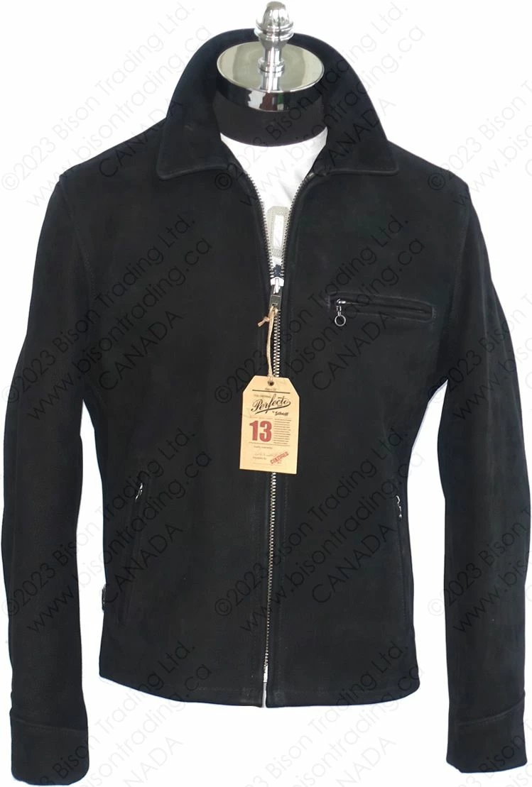 Schott NYC Storm - Heavyweight Oiled Nubuck Leather Delivery Jacket STYLE: P673 Black 7 Schott NYC Storm - Heavyweight Oiled Nubuck Leather Delivery Jacket STYLE: P673 Black - Image 5