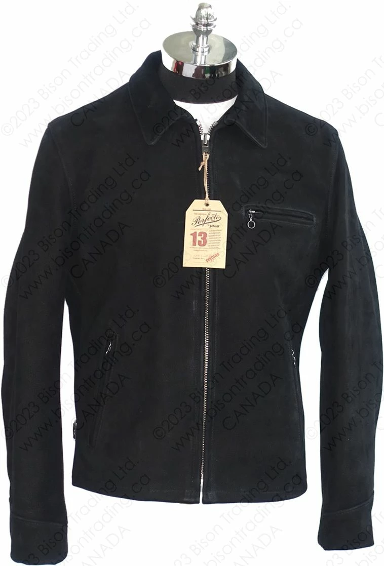 Schott NYC Storm - Heavyweight Oiled Nubuck Leather Delivery Jacket STYLE: P673 Black 8 Schott NYC Storm - Heavyweight Oiled Nubuck Leather Delivery Jacket STYLE: P673 Black - Image 6
