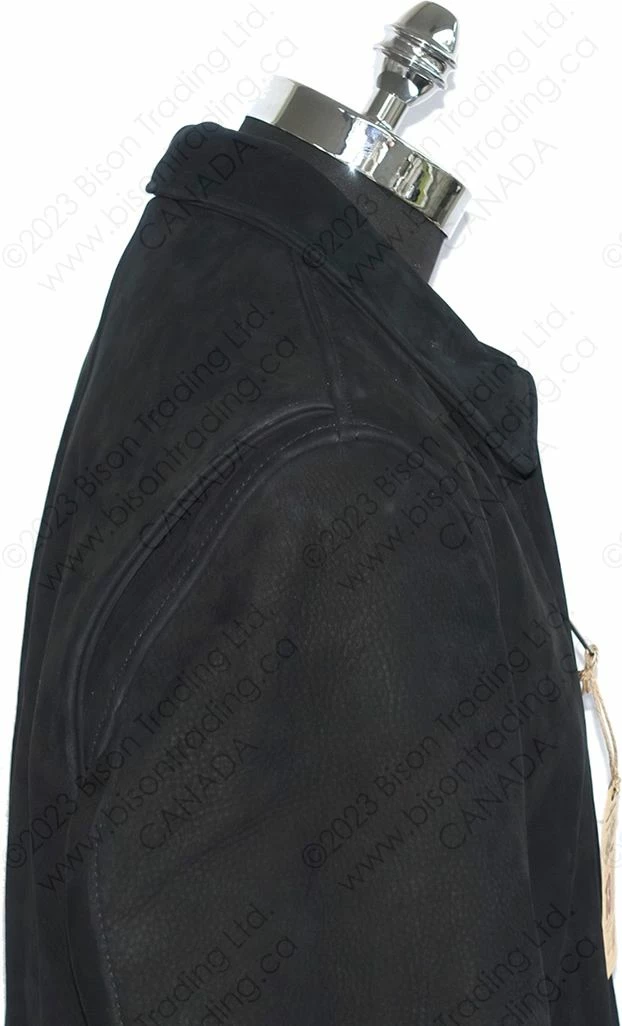 Schott NYC Storm - Heavyweight Oiled Nubuck Leather Delivery Jacket STYLE: P673 Black 10 Schott NYC Storm - Heavyweight Oiled Nubuck Leather Delivery Jacket STYLE: P673 Black - Image 8