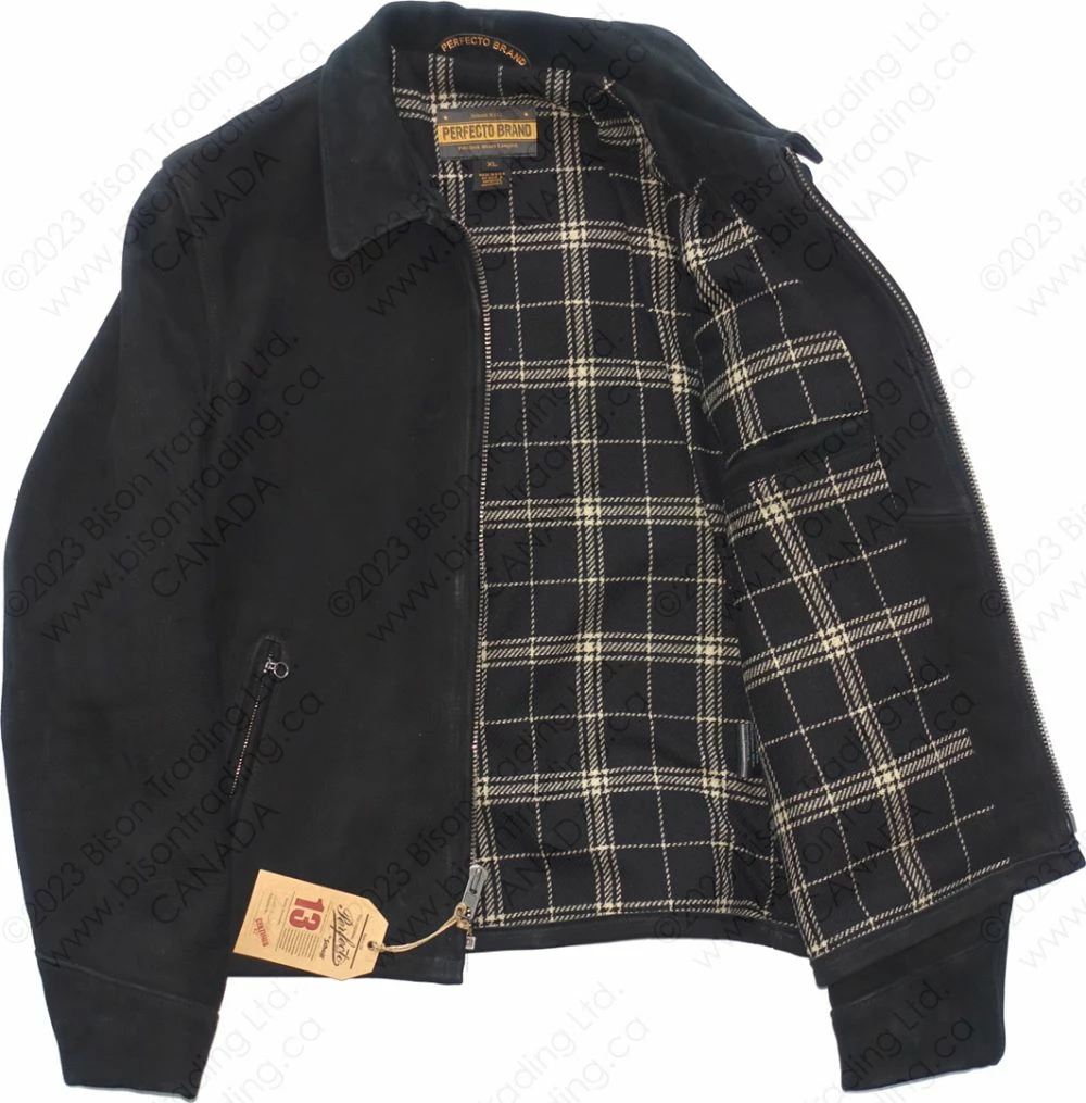 Schott NYC Storm - Heavyweight Oiled Nubuck Leather Delivery Jacket STYLE: P673 Black 12 Schott NYC Storm - Heavyweight Oiled Nubuck Leather Delivery Jacket STYLE: P673 Black - Image 10