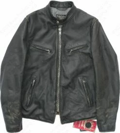 Schott NYC Hand Vintaged Cowhide Café Racer Jacket STYLE: PER41 -Bison Trading Shop schott per41 m 21