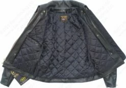 VANSON LEATHERS OXFORD JACKET W/SLV STRIPES Model 9D BLK 34 VANSON LEATHERS OXFORD JACKET W/SLV STRIPES Model 9D BLK -Bison Trading Shop vanson 9d strips 40 23