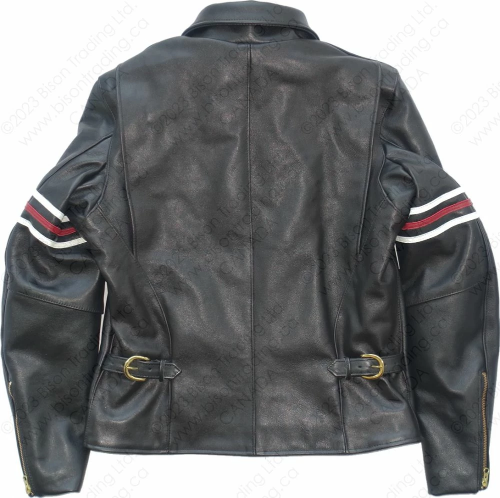 VANSON LEATHERS OXFORD JACKET W/SLV STRIPES Model 9D BLK 17 VANSON LEATHERS OXFORD JACKET W/SLV STRIPES Model 9D BLK - Image 15