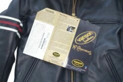 VANSON LEATHERS OXFORD JACKET W/SLV STRIPES Model 9D BLK 37 VANSON LEATHERS OXFORD JACKET W/SLV STRIPES Model 9D BLK -Bison Trading Shop vanson 9d strips 40 26