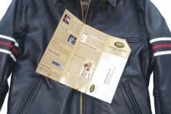 VANSON LEATHERS OXFORD JACKET W/SLV STRIPES Model 9D BLK 38 VANSON LEATHERS OXFORD JACKET W/SLV STRIPES Model 9D BLK -Bison Trading Shop vanson 9d strips 40 27