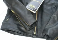 VANSON LEATHERS OXFORD JACKET W/SLV STRIPES Model 9D BLK 41 VANSON LEATHERS OXFORD JACKET W/SLV STRIPES Model 9D BLK -Bison Trading Shop vanson 9d strips 40 30