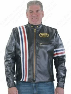 VANSON LEATHERS AMERICA JACKET (no Flag) Model AMRD BLK