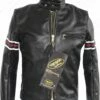 VANSON LEATHERS HOUSE JACKET W/SLV STRIPES Model BH BLK 1 VANSON LEATHERS HOUSE JACKET W/SLV STRIPES Model BH BLK -Bison Trading Shop vanson bh 38 11