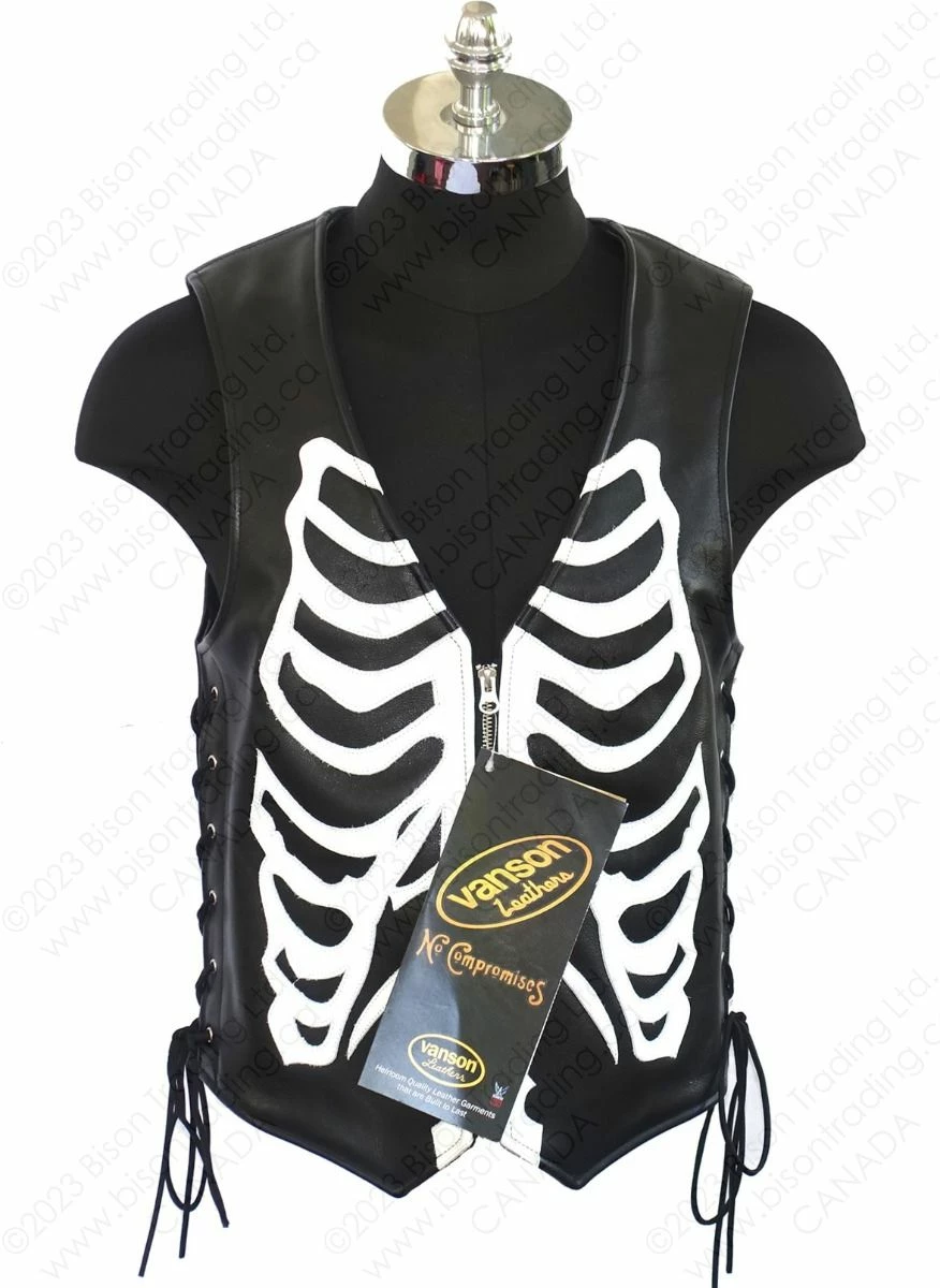 VANSON LEATHERS BONE VEST Model VZLB BLK 7 VANSON LEATHERS BONE VEST Model VZLB BLK - Image 5