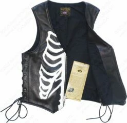 VANSON LEATHERS BONE VEST Model VZLB BLK 29 VANSON LEATHERS BONE VEST Model VZLB BLK -Bison Trading Shop vanson bone vest 38 22