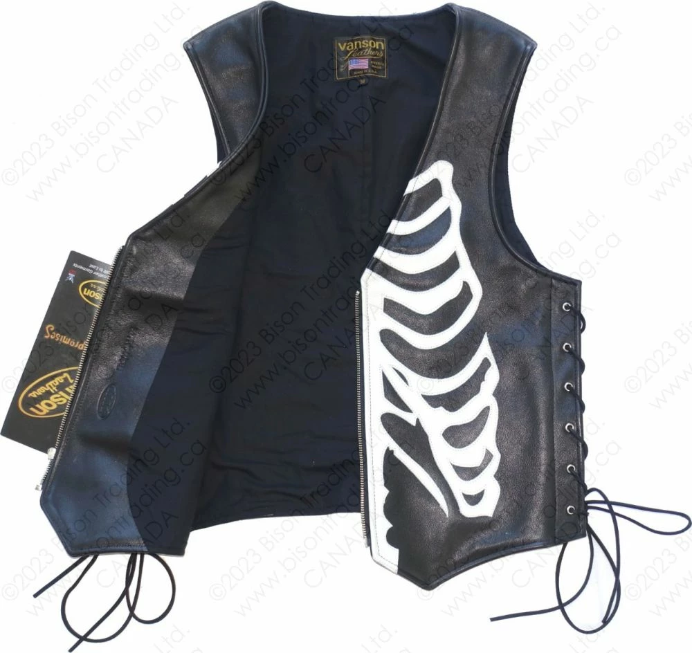 VANSON LEATHERS BONE VEST Model VZLB BLK 16 VANSON LEATHERS BONE VEST Model VZLB BLK - Image 14