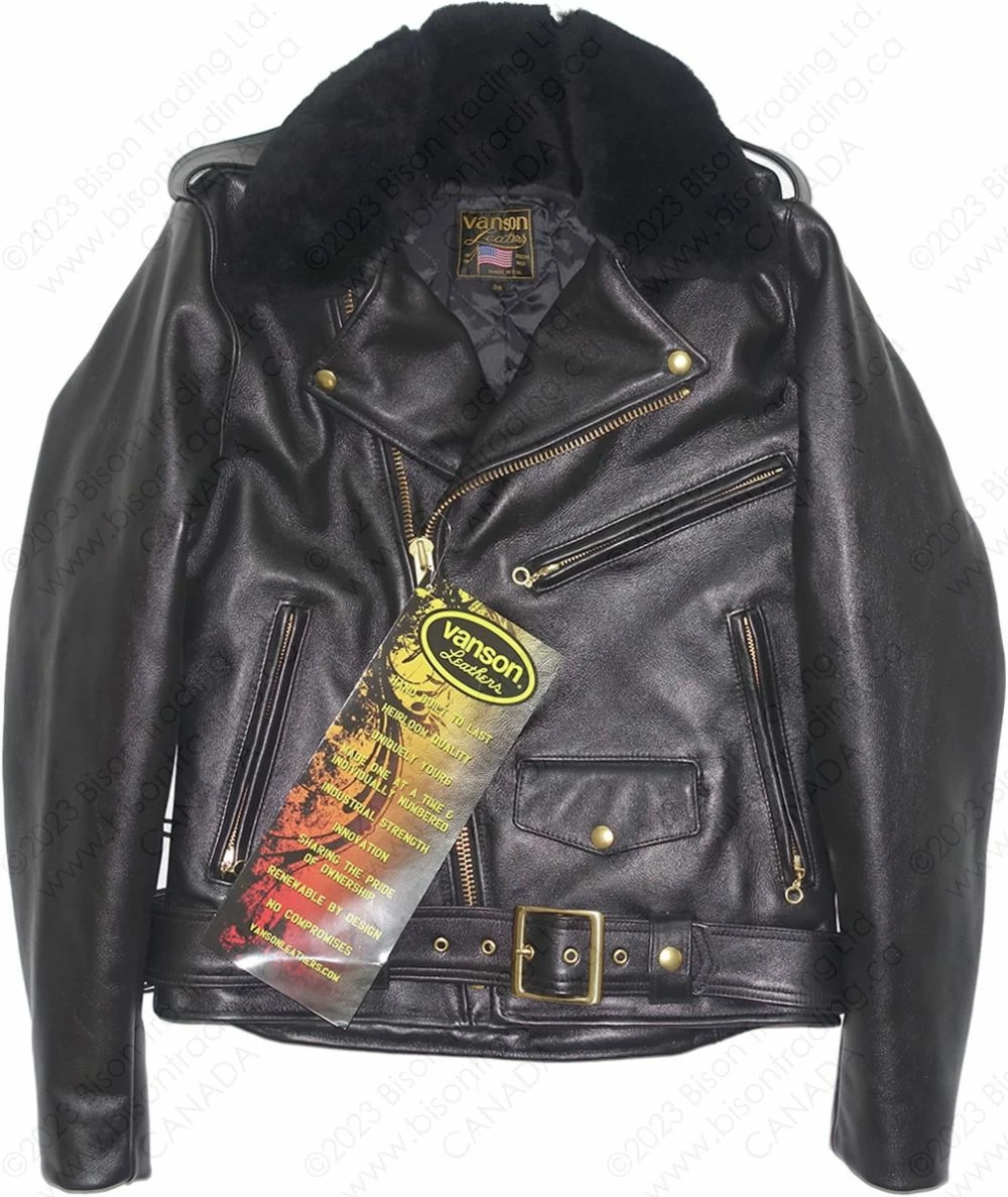 VANSON LEATHERS HIGHWAYMAN DELUXE JACKET Model E / ER BLK 3 VANSON LEATHERS HIGHWAYMAN DELUXE JACKET Model E / ER BLK