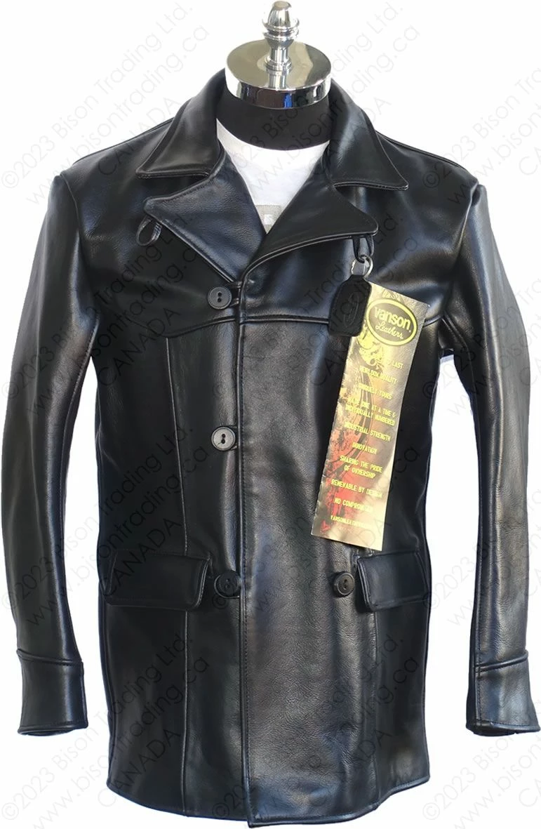 VANSON LEATHERS REMINGTON 3/4 COAT Model REM2 BLK 7 VANSON LEATHERS REMINGTON 3/4 COAT Model REM2 BLK - Image 5