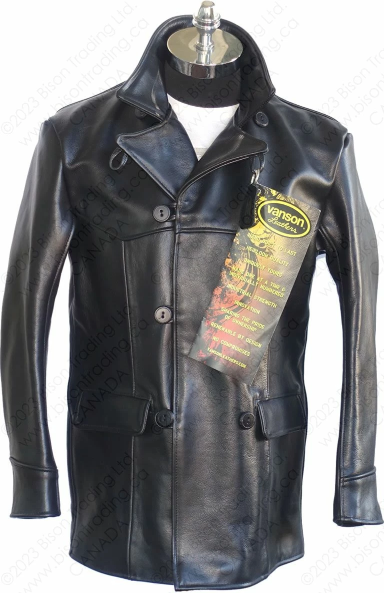 VANSON LEATHERS REMINGTON 3/4 COAT Model REM2 BLK 8 VANSON LEATHERS REMINGTON 3/4 COAT Model REM2 BLK - Image 6