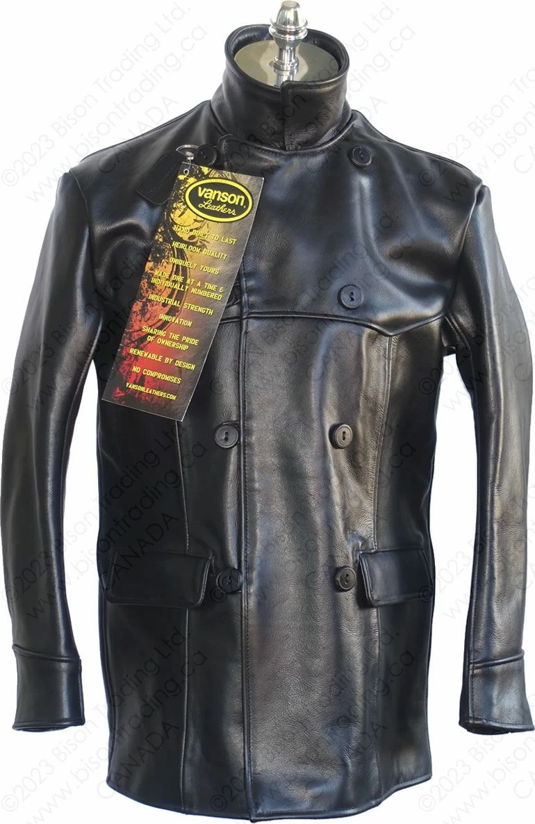 VANSON LEATHERS REMINGTON 3/4 COAT Model REM2 BLK 9 VANSON LEATHERS REMINGTON 3/4 COAT Model REM2 BLK - Image 7