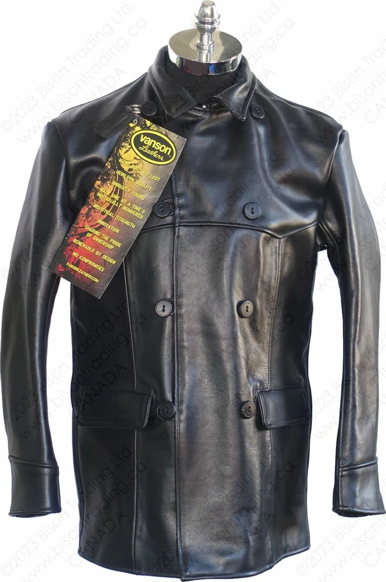 VANSON LEATHERS REMINGTON 3/4 COAT Model REM2 BLK 10 VANSON LEATHERS REMINGTON 3/4 COAT Model REM2 BLK - Image 8