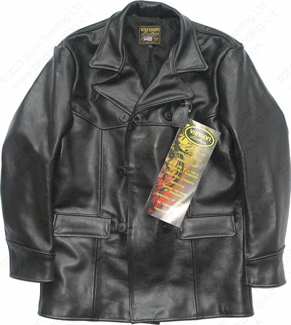 VANSON LEATHERS REMINGTON 3/4 COAT Model REM2 BLK 14 VANSON LEATHERS REMINGTON 3/4 COAT Model REM2 BLK - Image 12