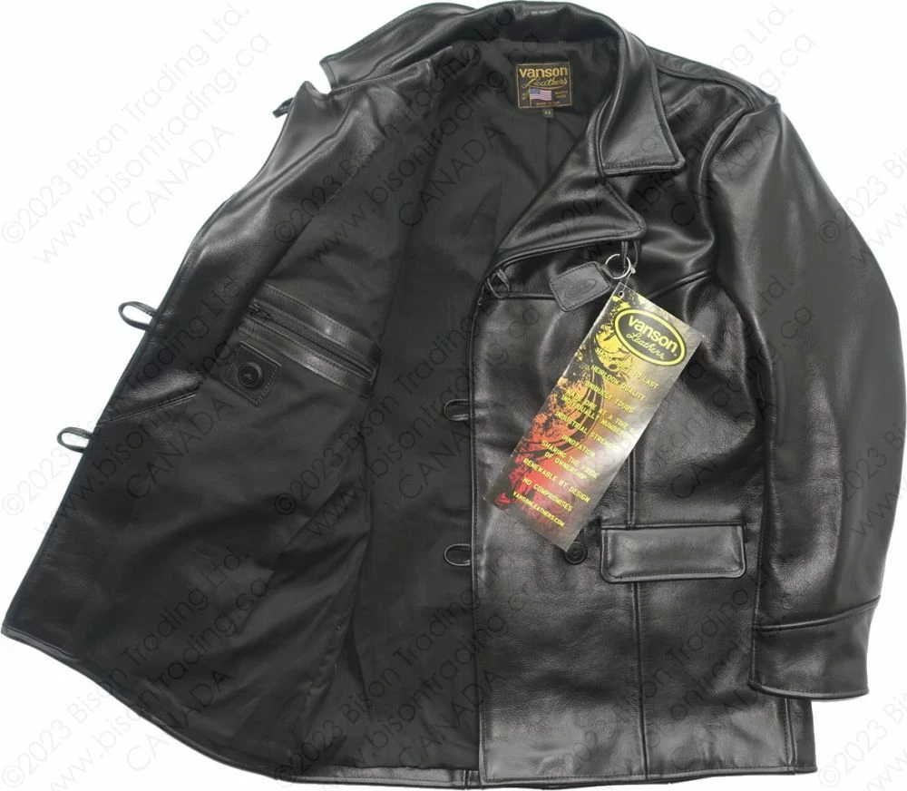 VANSON LEATHERS REMINGTON 3/4 COAT Model REM2 BLK 17 VANSON LEATHERS REMINGTON 3/4 COAT Model REM2 BLK - Image 15