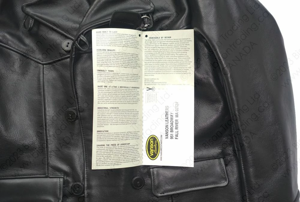 VANSON LEATHERS REMINGTON 3/4 COAT Model REM2 BLK 22 VANSON LEATHERS REMINGTON 3/4 COAT Model REM2 BLK - Image 20