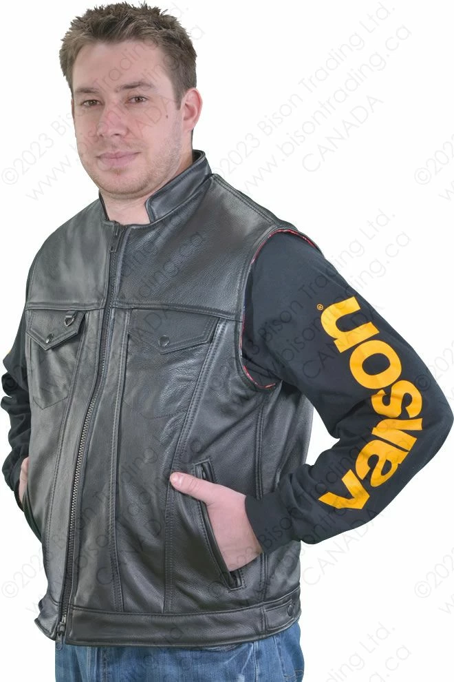 VANSON LEATHERS REVOLVER DENIM STYLE VEST Model REVR FIRE 5 VANSON LEATHERS REVOLVER DENIM STYLE VEST Model REVR FIRE - Image 3