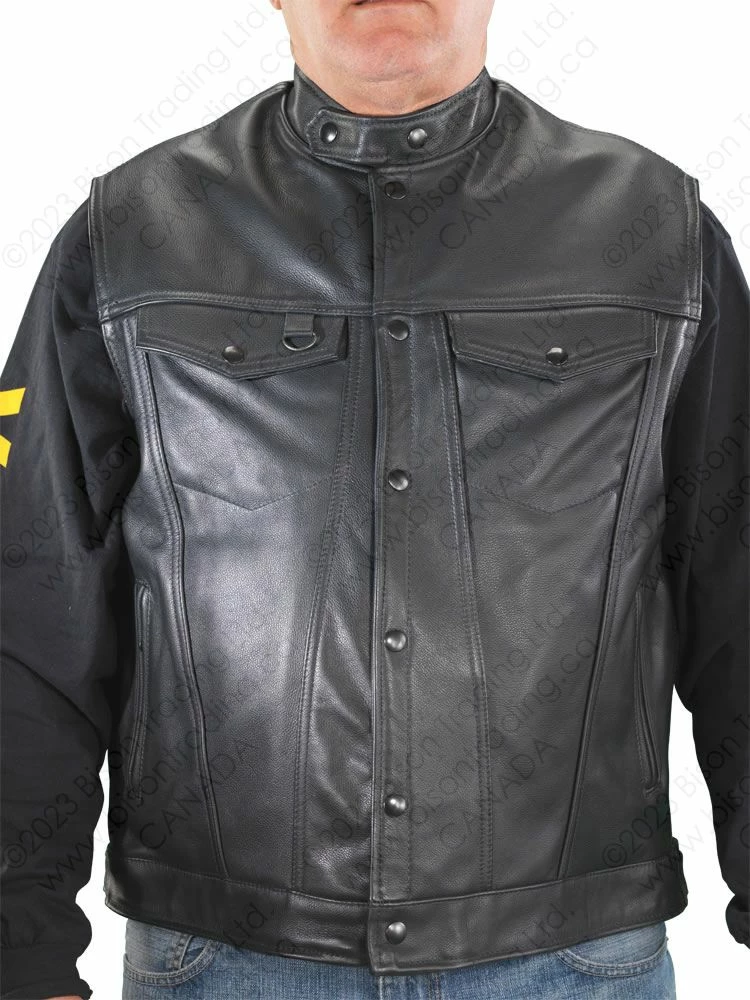 VANSON LEATHERS PERSUADER DENIM STYLE VEST Model REVS FIRE 3 VANSON LEATHERS PERSUADER DENIM STYLE VEST Model REVS FIRE