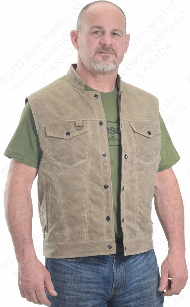 VANSON LEATHERS WAX COT. PERSUADER SNAP VEST Model REVW A250 4 VANSON LEATHERS WAX COT. PERSUADER SNAP VEST Model REVW A250 - Image 2